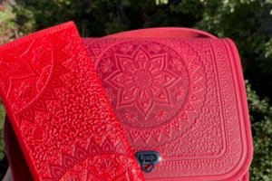 Червона шкіряна сумка+шкіряний гаманець, ідея подарунка - Опис