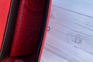 Червона шкіряна сумка+шкіряний гаманець, ідея подарунка - Опис