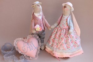 Робота Весільна пара Зайчиків «Рожево-блакитні»