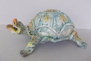 Скульптура большая озёрная черепаха из гончарной тлины - ДРУГИЕ РАБОТЫ