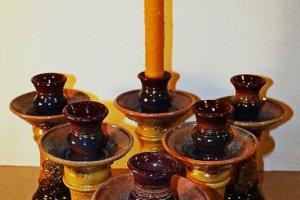 Подсвечник из гончарной глины