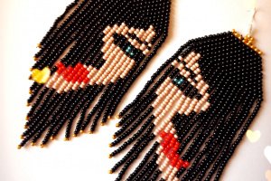 Серьги зеркальные, бохо - Описание