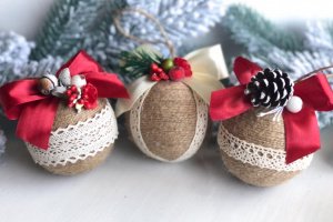 Ялинкові прикраси ручної роботи в еко стилі - Опис