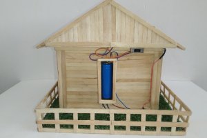 Сельской домик - светильник из деревянных палочек - Описание