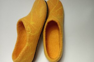 Тапочки тапочки с натуральной шерсти валяные вручную - Описание