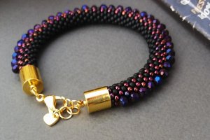 Работа Браслет "Iris Purpleьз японского бисера