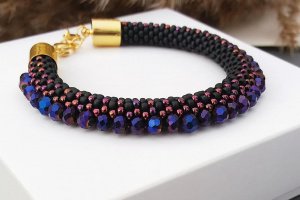 Браслет "Iris Purpleьз японского бисера - Описание