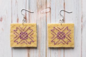 Вишиті сережки "Сонечки" - Опис