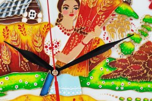Вітражний настінний годинник Жнива - Опис