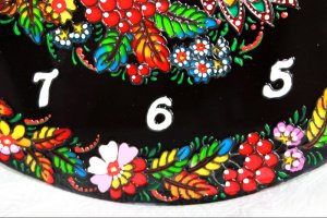 Витражная настенные часы Калина - Описание