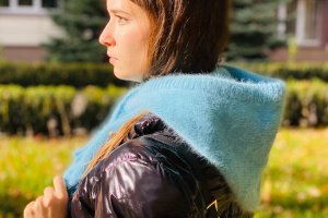 Капори з ангори, В'язаний капюшон. Манишка. В'язана балаклава - Опис