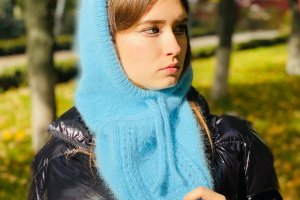 Капори з ангори, В'язаний капюшон. Манишка. В'язана балаклава - Опис