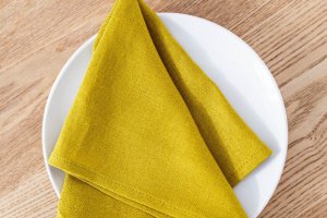 Работа Полотенце из льна оливковое