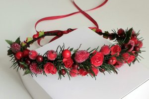 Новорічний віночок  з ялинкою "Ягідка" - Опис
