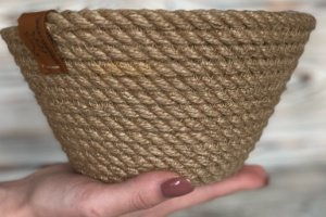 Работа Джутовая корзина, корзина из джута, конфетница из джута