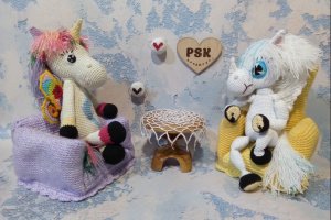 Единорог вязаная крючком мягкая игрушка с крыльями бабочки 5 - Описание