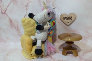 Единорог вязаная крючком мягкая игрушка с крыльями бабочки 6