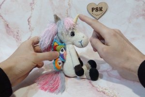 Единорог вязаная крючком мягкая игрушка с крыльями бабочки 6 - Описание