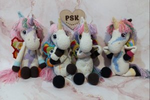 Единорог вязаная крючком мягкая игрушка с крыльями бабочки 6 - Описание