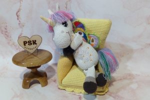 Единорог вязаная крючком мягкая игрушка с крыльями бабочки 8