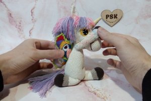 Единорог вязаная крючком мягкая игрушка с крыльями бабочки 8 - Описание