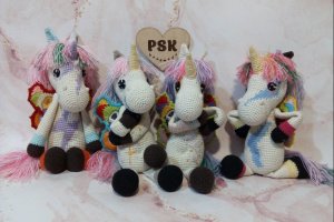 Единорог вязаная крючком мягкая игрушка с крыльями бабочки 8 - Описание
