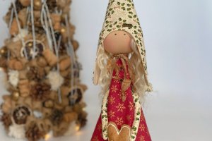 Рождественский Ангел, Текстильная Кукла-Ангел  - Описание