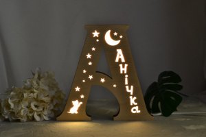 Ночник в форме буквы А – Аничка - Описание