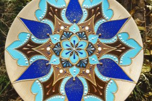 Работа декоративная тарелка Deep blue