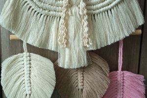 Макраме подарок Ангел с листьями на качели - ДРУГИЕ РАБОТЫ