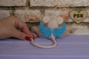 Мышка с крыльями ангела вязанная крючком мягкая игрушка 2 - Описание