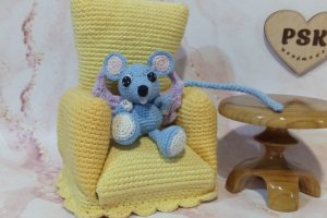Работа Мышка с крыльями ангела вязанная крючком мягкая игрушка 4