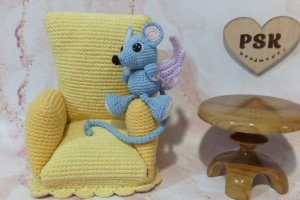 Мишка з крилами ангела в'язана гачком м'яка іграшка 4 - Опис