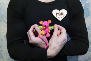 Работа Мышка с крыльями ангела вязанная крючком мягкая игрушка 5