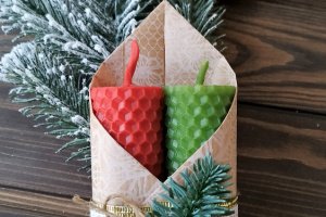 НАБОР СВЕЧЕК ИЗ НАТУРАЛЬНОЙ ВОЩИНЫ 2ШТ (02) - Описание