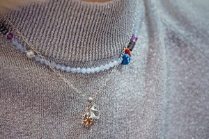 Работа Чокер Новогодний со снежинкой