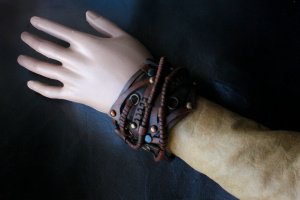 кожаный браслет стимпанк готический стиль 65 - Описание