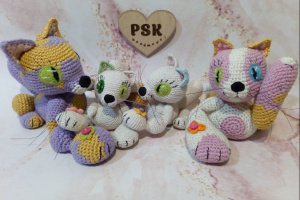 Кот ручной работы, маленькая мягкая кошка вязаная крючком 1 - Описание
