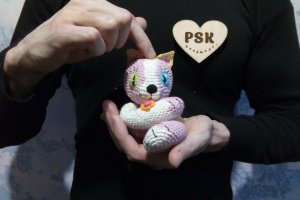 Работа Кот ручной работы, маленькая мягкая кошка вязаная крючком.