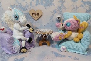Кот ручной работы, маленькая мягкая кошка вязаная крючком. - Описание