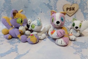 Кот ручной работы, маленькая мягкая кошка вязаная крючком 3 - Описание
