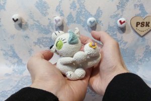 Кот ручной работы, маленькая мягкая кошка вязаная крючком 3 - Описание