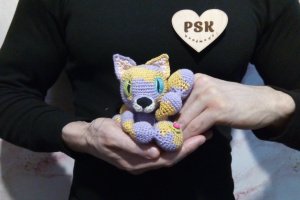 Кот ручной работы, маленькая мягкая кошка вязаная крючком 4 - Описание