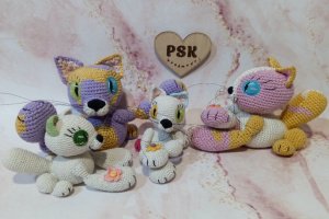 Кот ручной работы, маленькая мягкая кошка вязаная крючком 4 - Описание