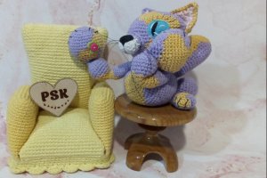 Кот ручной работы, маленькая мягкая кошка вязаная крючком 4 - Описание