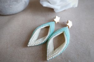 Серьги Бирюзовый ромб - ДРУГИЕ РАБОТЫ