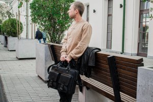 Шкіряна чоловіча сумка, Сумка під ноутбук та документи - Опис