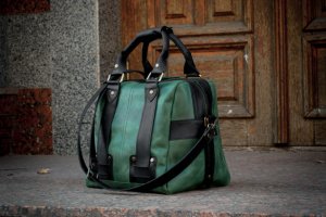 Шкіряний жіночий саквояж, Саквояж для ручної поклажі. - Опис