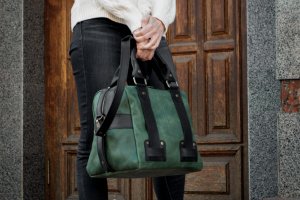 Шкіряний жіночий саквояж, Саквояж для ручної поклажі. - Опис