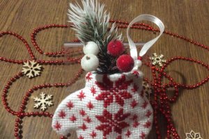 Новогодние игрушки набор варежки - Описание